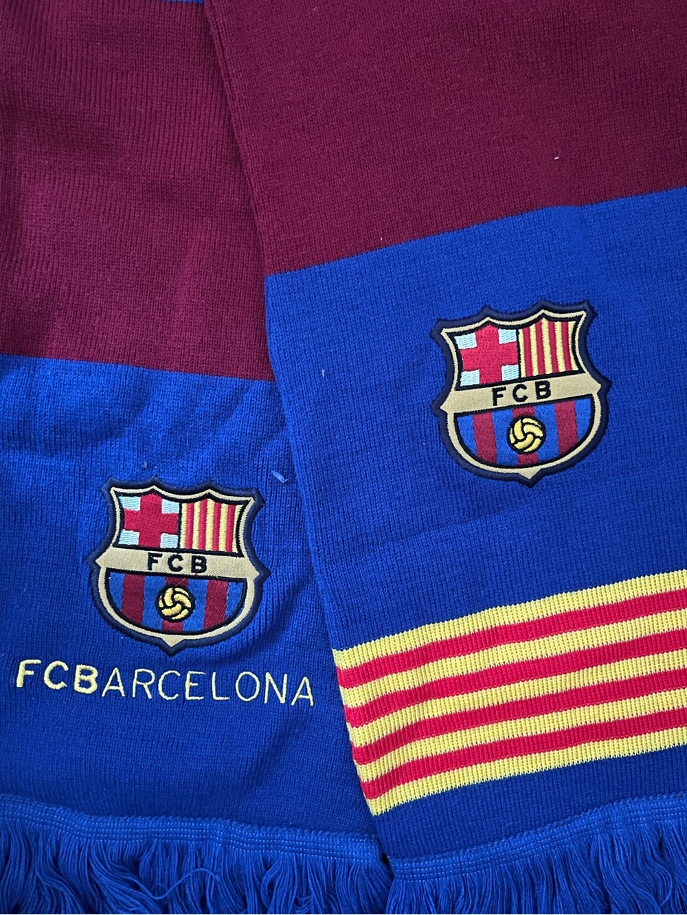 NWOT FC Barcelona Scarf - Blue & Maroon